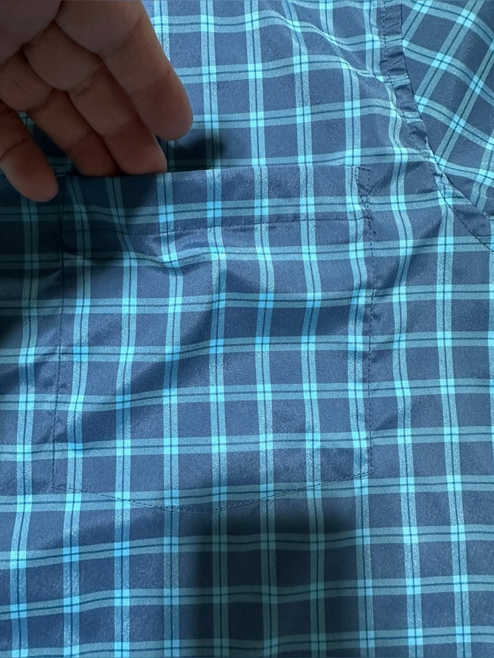 St. John's Bay Blue Plaid Short-Sleeve Button-Down Shirt 3XL - Picture 4 of 8
